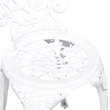 Garden Bistro Set 3 pcs White Aluminium 42002388