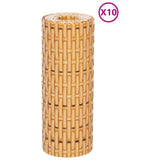 Balcony Screens 10 pcs Light Brown 255x19 cm Poly Rattan 156317