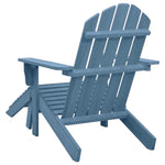 Garden Adirondack Chair with Ottoman Solid Fir Wood Blue 315865