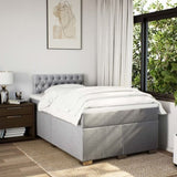 Box Spring Bed with Mattress Light Grey 120x200 cm Fabric 3285862