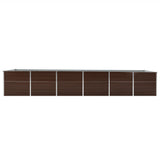 Garden Raised Bed Galvanised Steel 480x80x77 cm Brown 47070