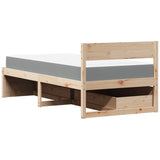 Bed with Drawers and Mattress 100x200 cm Solid Wood Pine 3281904