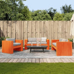 ZNTS 2 Piece Garden Lounge Set Wax Brown Solid Wood Pine 3216897