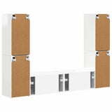 TV Cabinet Set 6 pcs High Gloss White Engineered Wood 3409109