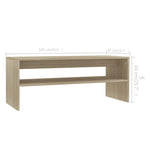 ZNTS Coffee Table Sonoma Oak 100x40x40 cm Engineered Wood 800129