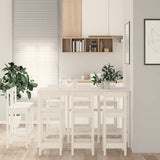 9 Piece Bar Set White Solid Wood Pine 3124723