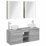 Bathroom Furniture Set 5 pcs Grey Sonoma 3406732
