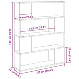 TV Cabinet Set Black Oak 100 x 24 x 124.5 cm Engineered Wood 862697