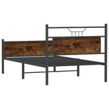 Bed Frame without Mattress Smoked Oak 107x203 cm Engineered Wood 4106922