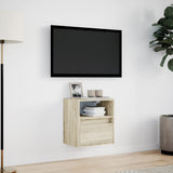 TV Wall Cabinet with LED Lights Sonoma Oak 41x31x45 cm 852317
