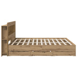Bed Frame with Storage and Headboard Artisan Oak 180 x 200 cm 3445832