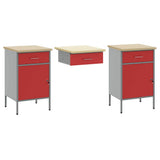 Work Cabinet Set with Drawer with Storage Manual 10 pcs Red 3321475
