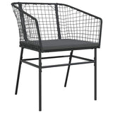 Garden Dining Set 5 pcs Black Poly Rattan 3380907