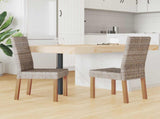 Dining Chair 2 pcs Solid Mahogany Wood Kubu Grey 42012420