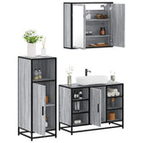 3 Piece Bathroom Furniture Set Grey Sonoma Engineered Wood 3300973