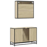 2 Piece Bathroom Furniture Set Sonoma Oak Engineered Wood 3300921