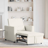Pull out Sofa Bed Single Cream 90 x 165 x 87 cm Velvet 42002705