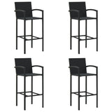 Bar Stools 4 pcs Black Poly Rattan 362584