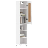 Highboard High Gloss White 34.5x34x180 cm Engineered Wood 3200299