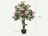 Set of Two Faux Rose Plants, with Pots T3398P344811