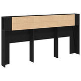 Headboard Cabinet with Shelf Black Oak 200 x 18.5 x 102.5 cm 862760