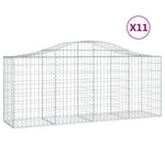 Arched Gabion Baskets 11 pcs 200x50x80/100 cm Galvanised Iron 3145628