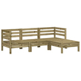 Garden Sofa 3-Seater with Footstool Impregnated Wood Pine 838060