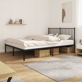 Metal Bed Frame without Mattress with Headboard Black 160x200cm 350867
