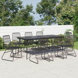 9 Piece Garden Dining Set Black PVC Rattan 3060272