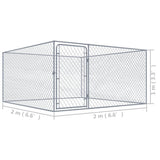 Outdoor Dog Kennel Galvanised Steel 2x2x1 m 170819