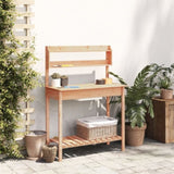 Potting Table with Sink Brown 147.5x44x139.5 cm Solid Wood Fir 156347