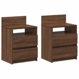 Bedside Cabinets 2 pcs with 2 Drawers Brown Oak 40x33x60 cm 858573