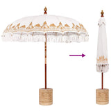 Balinese Parasol Cream 215 x 215 x 260 cm Cotton and solid wood 3356886