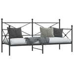 Day Bed without Mattress Black 90x200 cm Steel 4104668