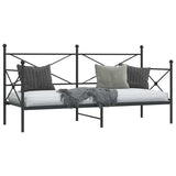 Day Bed without Mattress Black 90x200 cm Steel 4104668