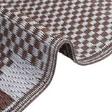 Outdoor Rug Geometric ARAKIL Brown and White 400 x 300 cm 42003482