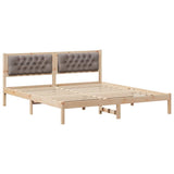 Bed Frame with Headboard Taupe 160 x 200 cm Solid Pine Wood 878177