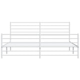 Metal Bed Frame without Mattress with Footboard White 193x203cm 352392