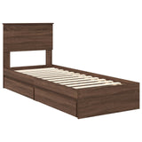 Storage Bed with Drawer Brown Oak 75 x 190 cm Engineered Wood 3410853