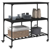 Kitchen Trolley Black 100x50x95 cm Engineered Wood 842306