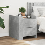 Bedside Cabinet Concrete Grey 45x50x50 cm Engineered Wood 848286