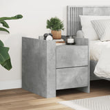 ZNTS Bedside Cabinet Concrete Grey 45x50x50 cm Engineered Wood 848286