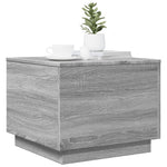 ZNTS Coffee Table with LED Lights Grey Sonoma 50x50x40 cm 839873