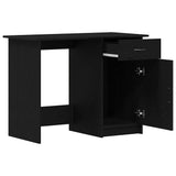 Desk with Drawer Black Oak 100 x 50 x 76 cm Engineered Wood 862464