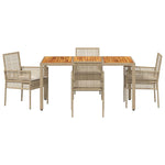 Garden Dining Set 5 pcs Beige Poly rattan 3334919
