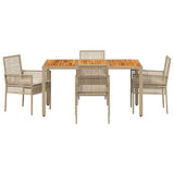 Garden Dining Set 5 pcs Beige Poly rattan 3334919