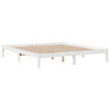 Bookcase Bed without Mattress White 180x200 cm Super King Solid Wood Pine 3321633