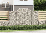 Arched Gabion Baskets 2 pcs 200x30x160/180 cm Galvanised Iron 3146173