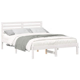 Bed Frame with Headboard White 120 x 190 cm Solid Pine Wood 872294