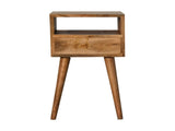Solid Wood Mini Blush Hand Painted Bedside, 1 Drawer and Open Shelf, Beige B2743P402982